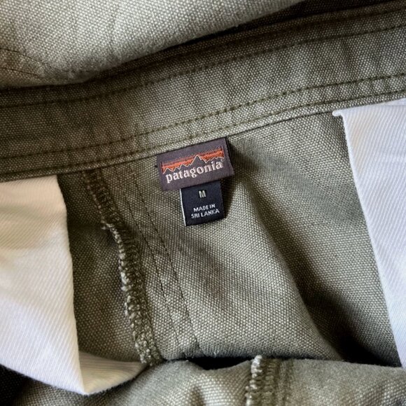 Patagonia Women M All Seasons Hemp Canvas Bib Overalls Cotton Double Knee Green - Picture 8 of 9